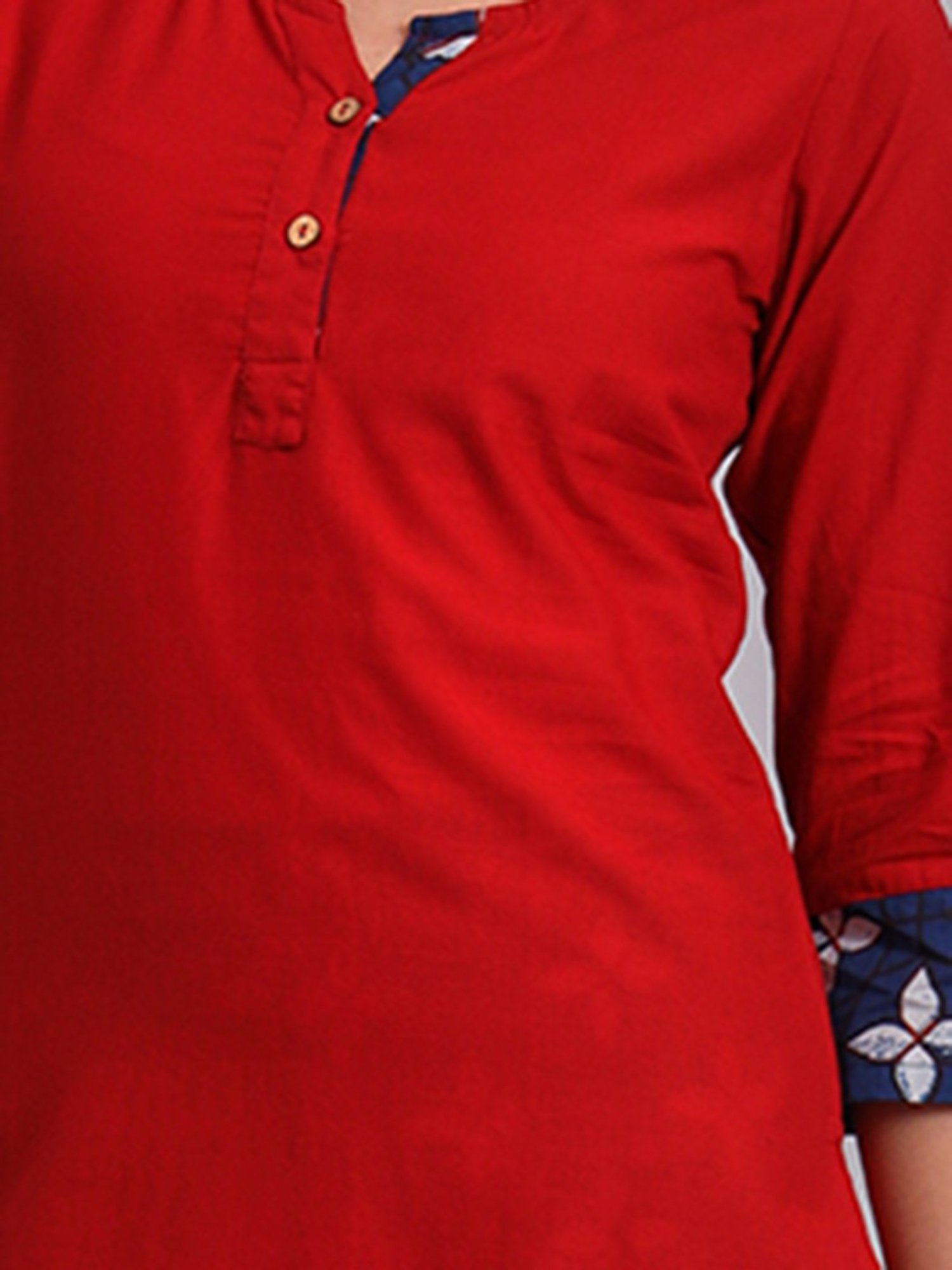 DECKEDUP Red Regular Fit Kurta With Pants