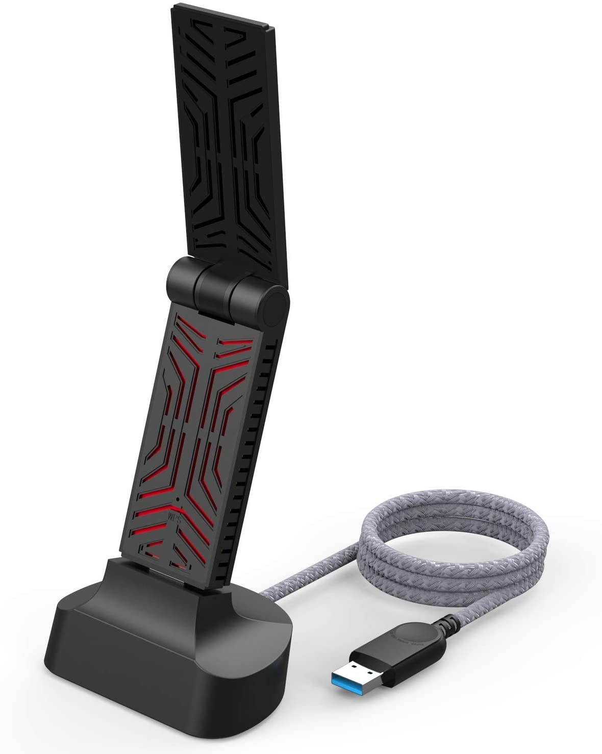 USB WiFi Adapter 1900Mbps Dual Band USB 3.0 WiFi DongleWireless Network Adapter with High Gain Antenna for Windows Mac OS XCradle Included