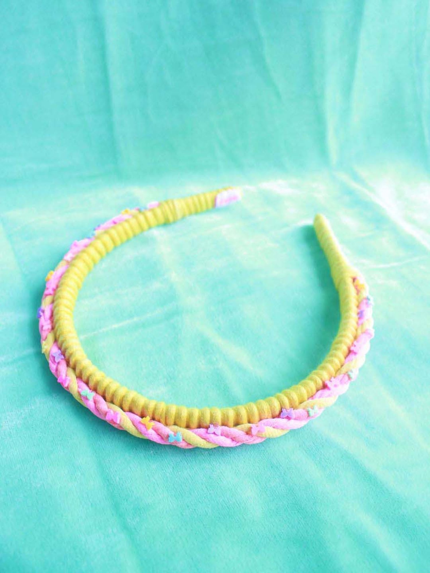 Choko Yellow Embellished Hair Band