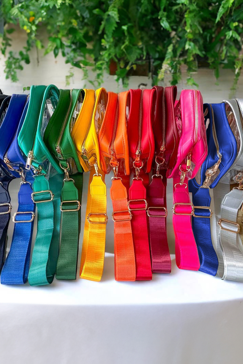 Dark Blue Chenille GAME DAY Pattern Clear Bag