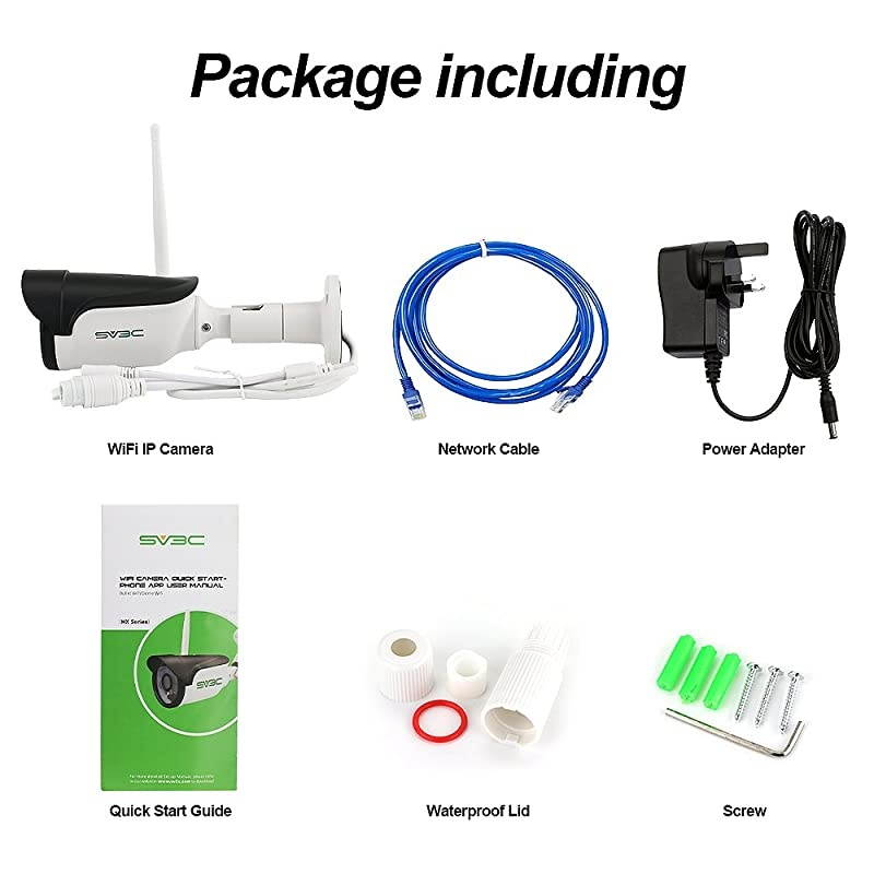 WiFi Wireless Security Camera Outdoor,  Full HD 1080P Home Security Surveillance IP Camera, IP66 Waterproof, Night Vision, Motion Detection, Support Max 64GB SD Card(Not Included)