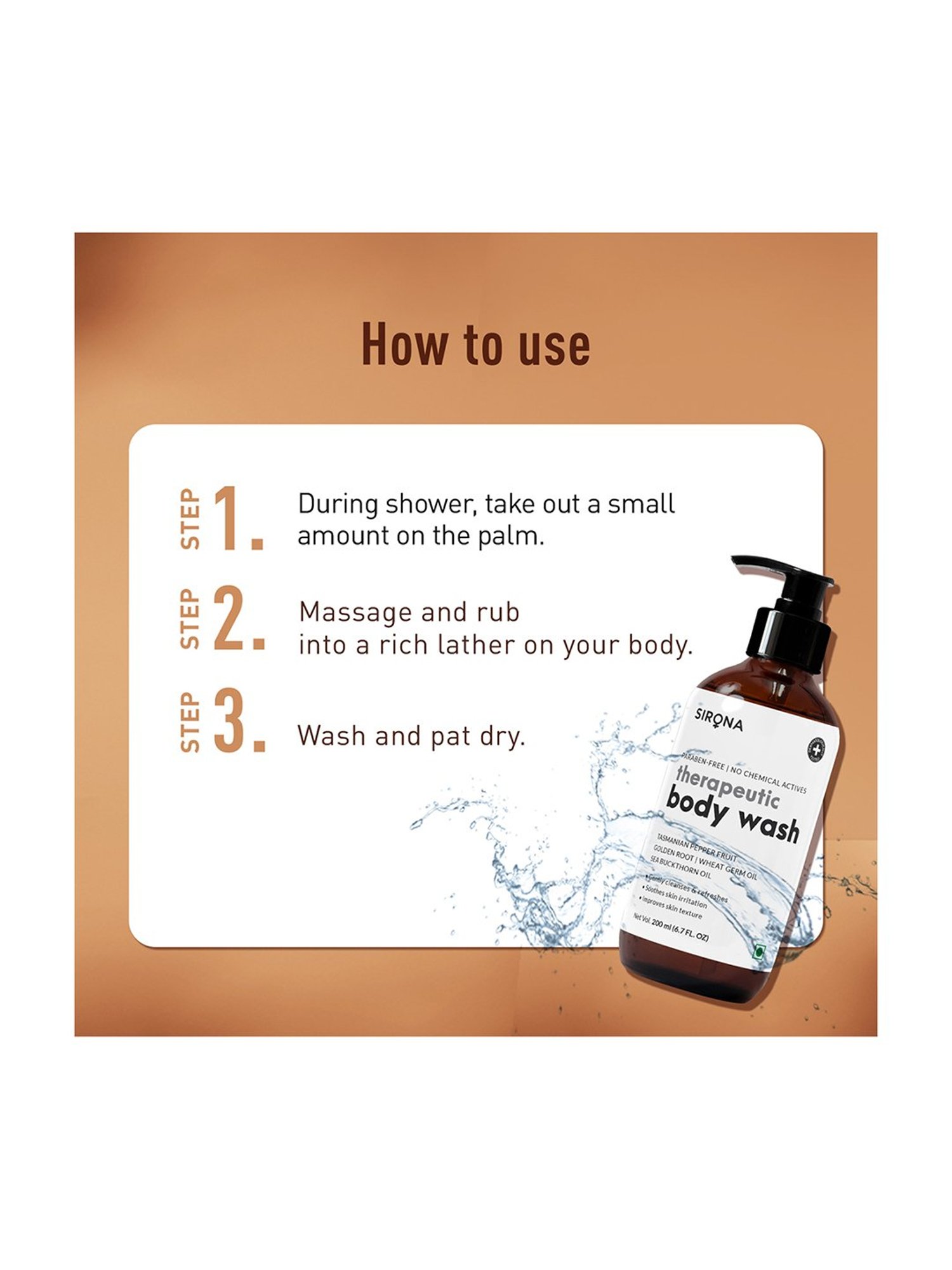 Sirona Natural Therapeutic Body Wash With 5 Magical Herbs -200 ml