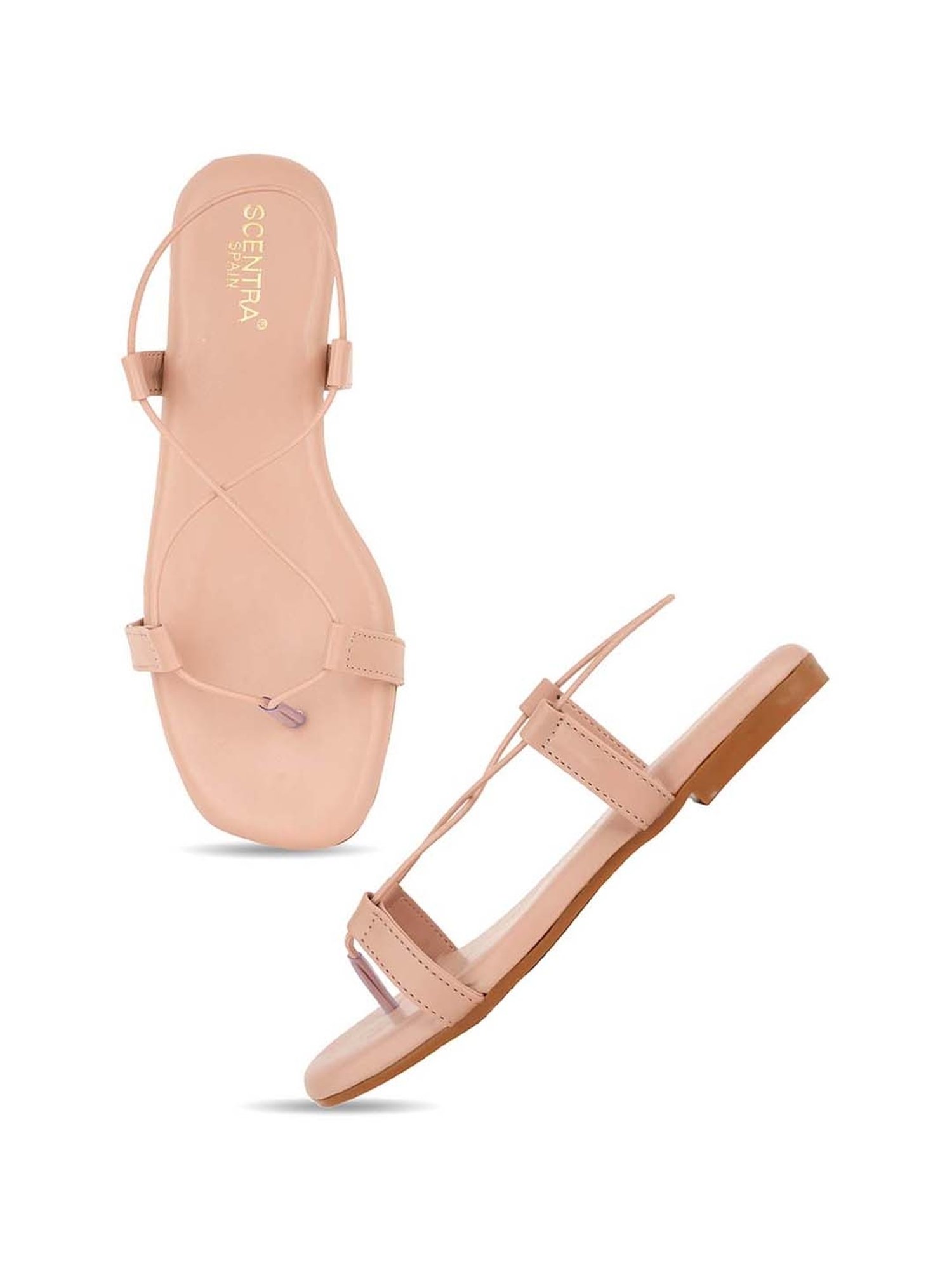 Scentra Women's Nude Sling Back Sandals