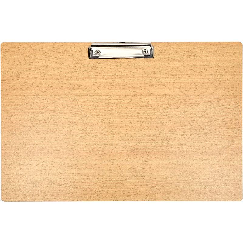 Juvale 2 Pack Wooden Clipboards with Low Profile Clip for Classroom and Office Use, Horizontal and Vertical
