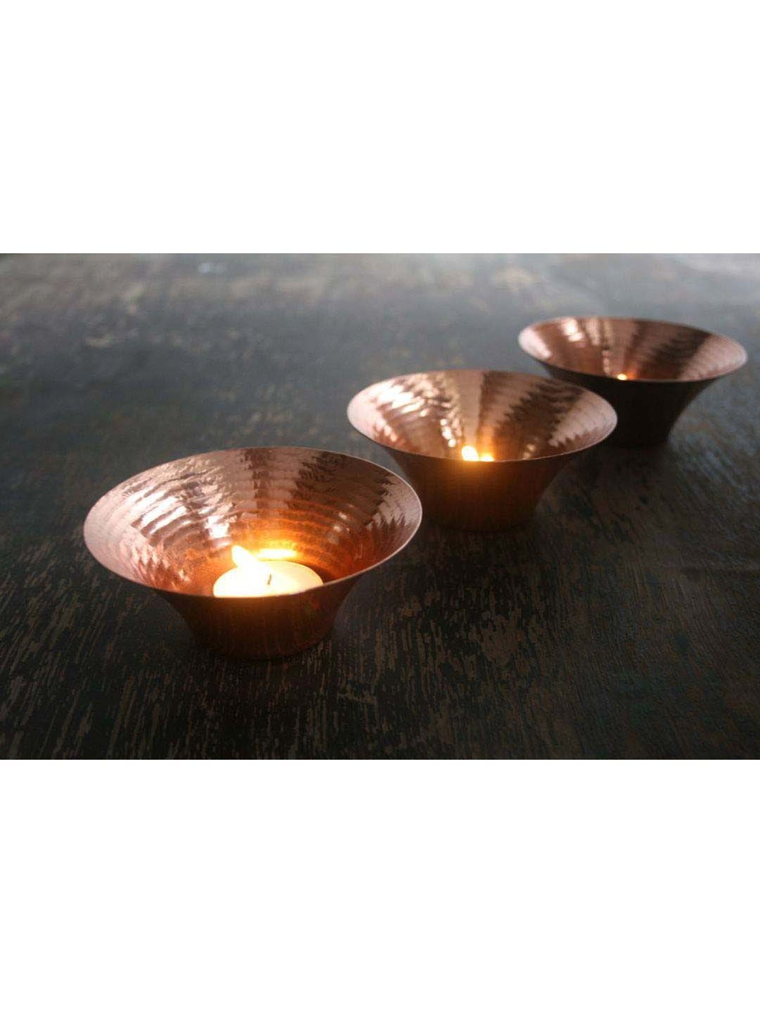 COPPRE Little Glimmer Copper Tea Light Holder - Set of 1