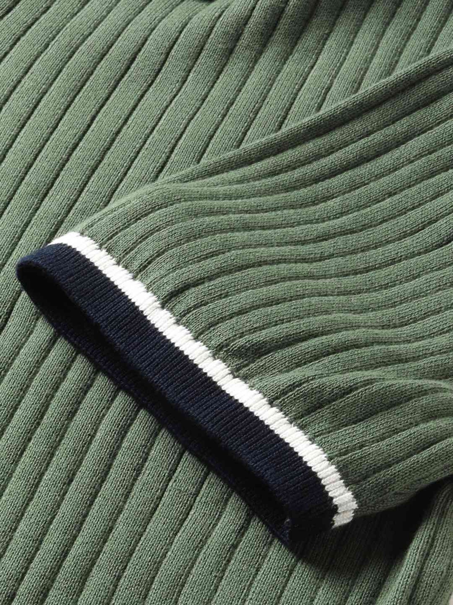 The Bear House Green Cotton Regular Fit Self Pattern Polo T-Shirt