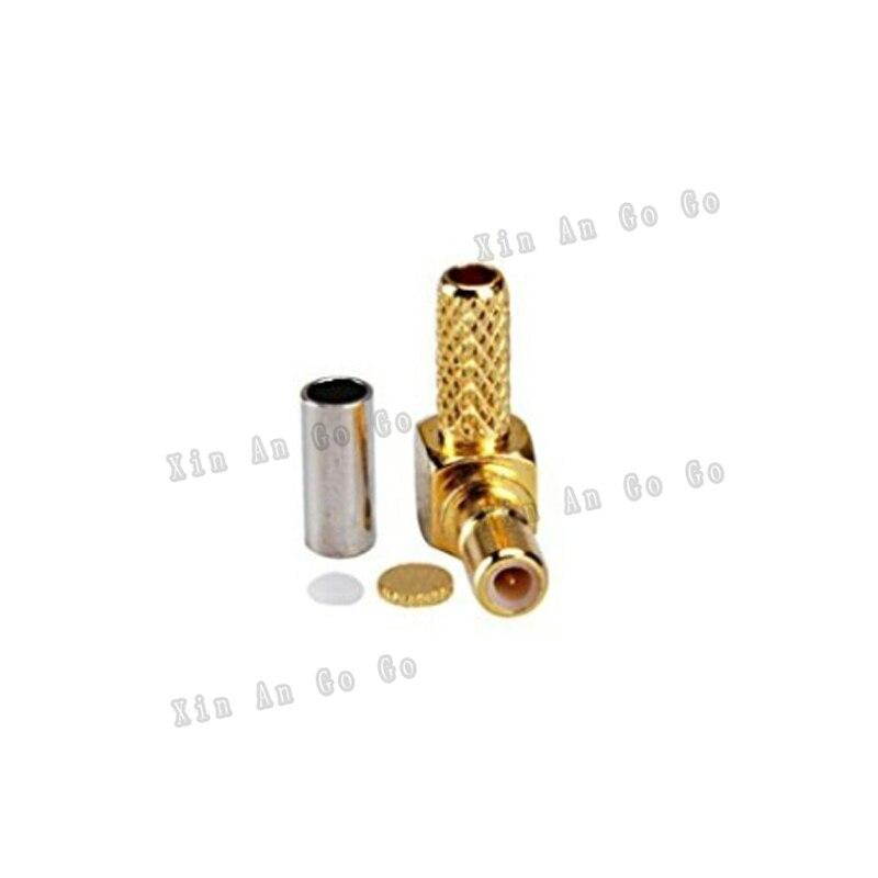 5pcs RF connector SSMB male Right Angle Crimp connector for LMR100 RG316 RG174 cable fast ship