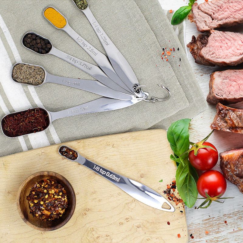 Zulay Kitchen Stainless Steel Measuring Spoons with Slim Design