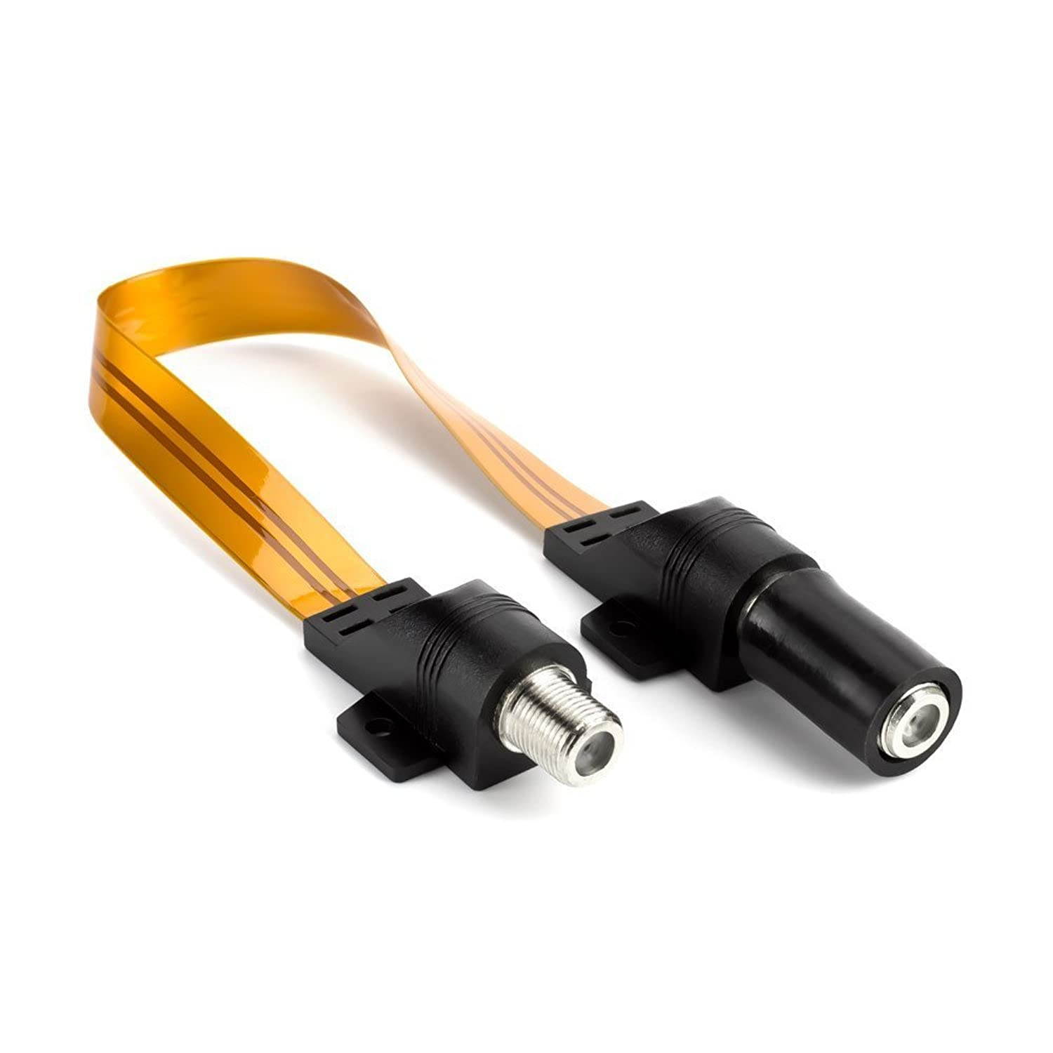 Ancable Flat RG-6 Jumper Coaxial Video Cable for Windows Doors RVs, Waterproof F Type, Paper Thin, 1ft