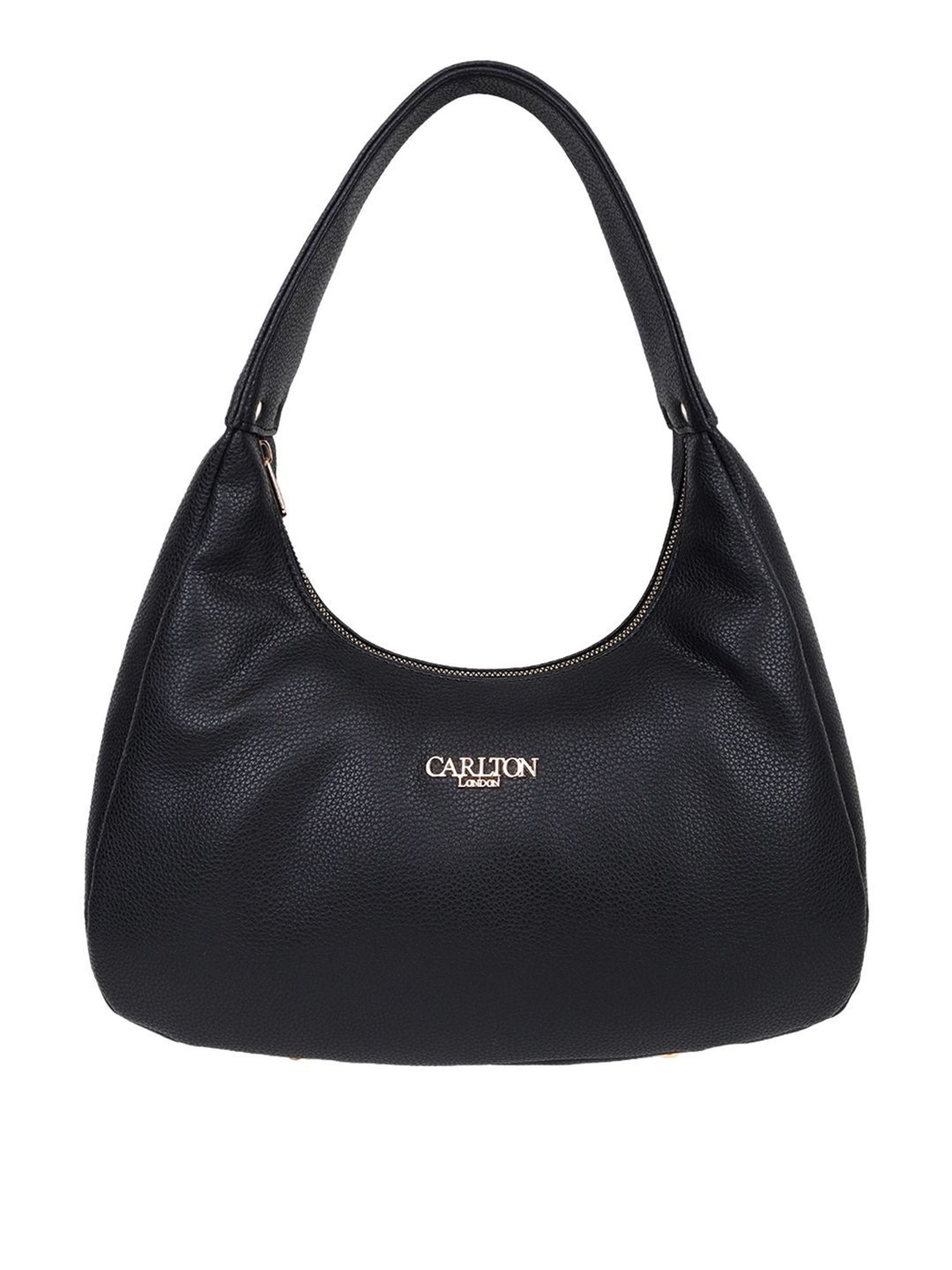 Carlton London Black Textured Large Hobo Handbag