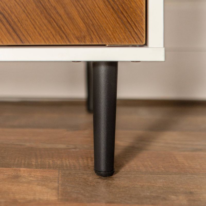 58" Modern Faux Bookmatch Buffet White - Saracina Home