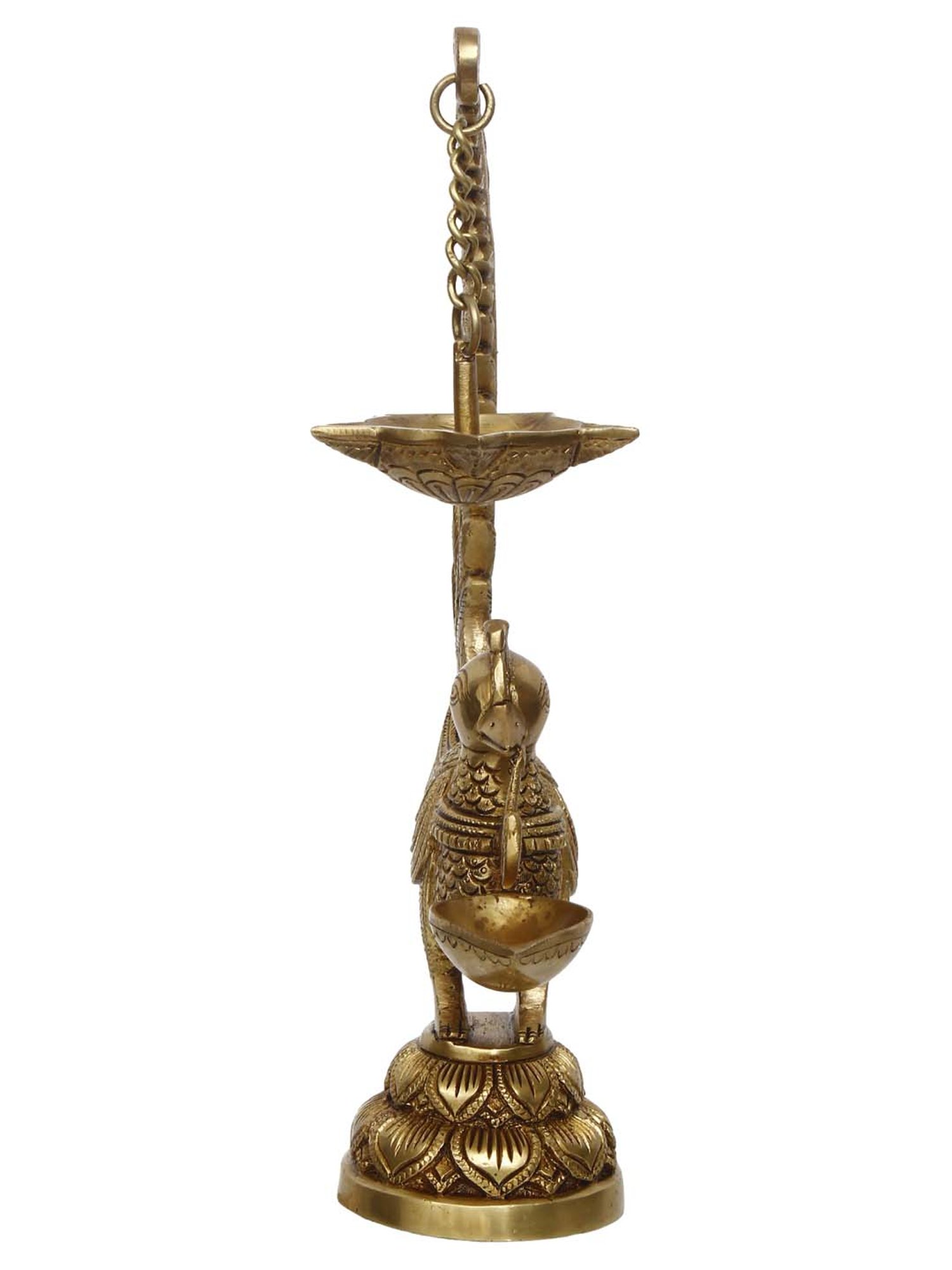 eCraftIndia Golden Handcrafted Engraved Palm Buddha Decorative Showpiece