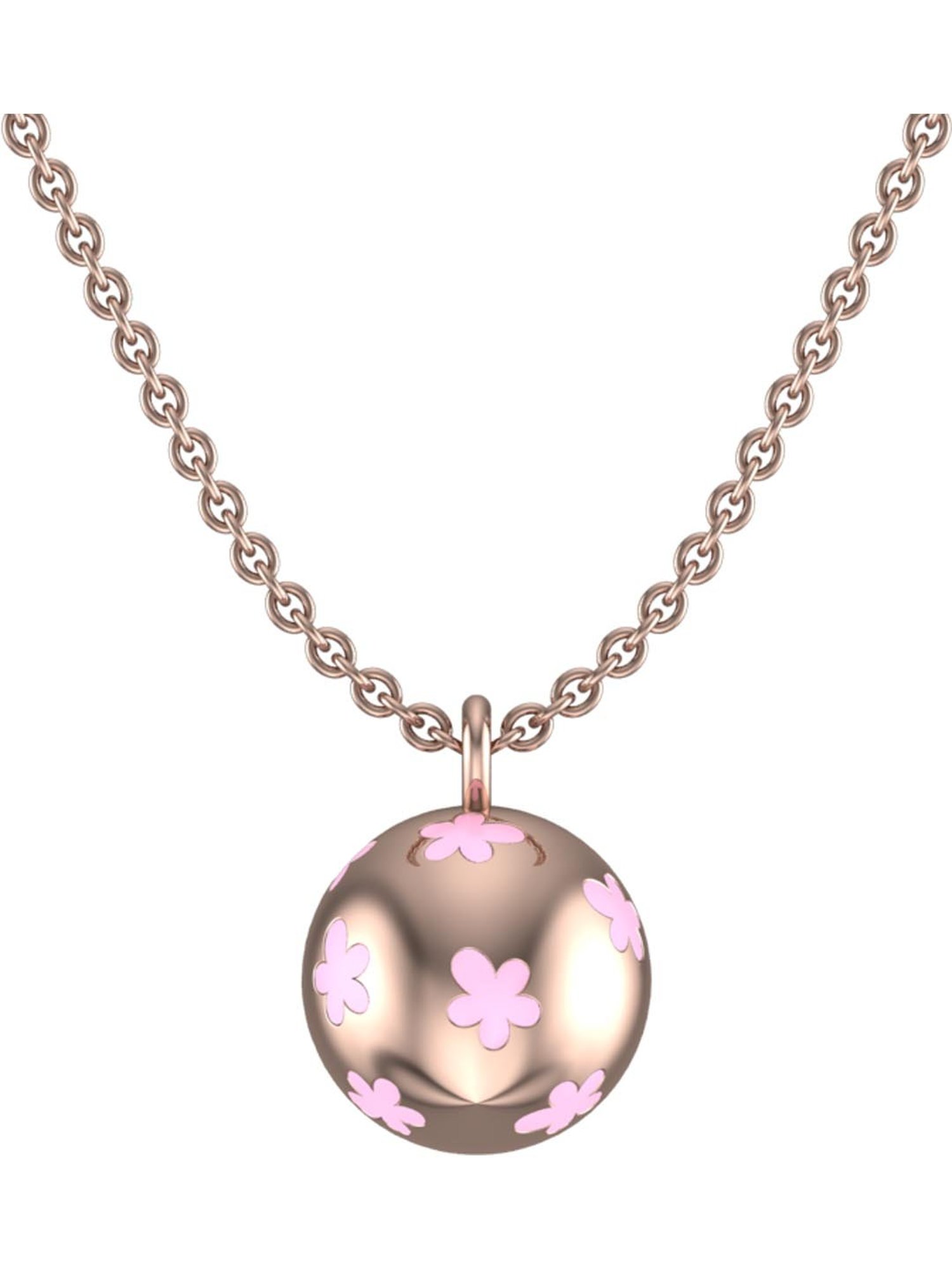 Praavy 92.5 Sterling Silver Flower Ball Necklace for Kids