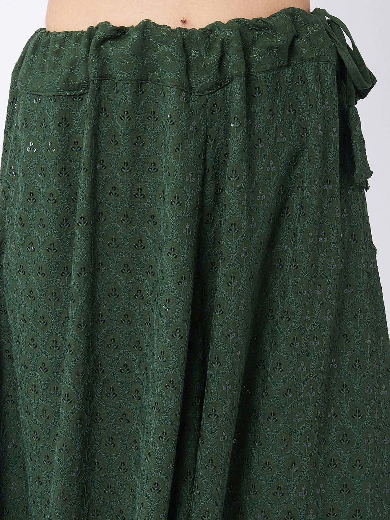 Castle Black Embroidered Palazzos