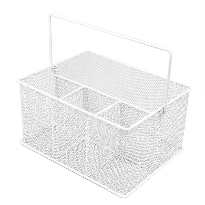 Sorbus Mesh Utensil and Napkin Holder White