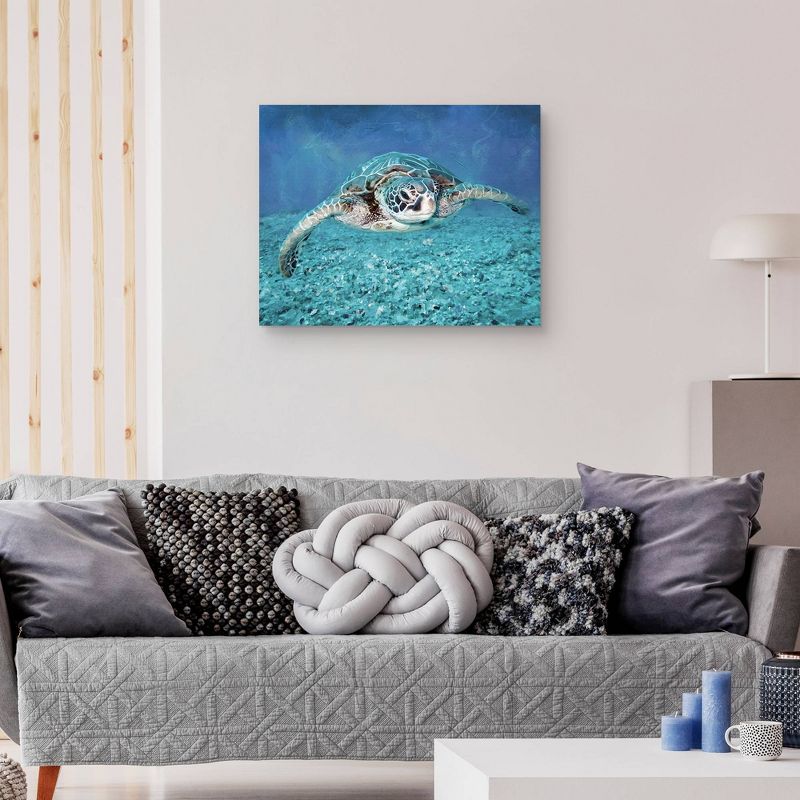 22" x 28" Sea Turtle by Studio Arts Unframed Wall Canvas - Masterpiece Art Gallery