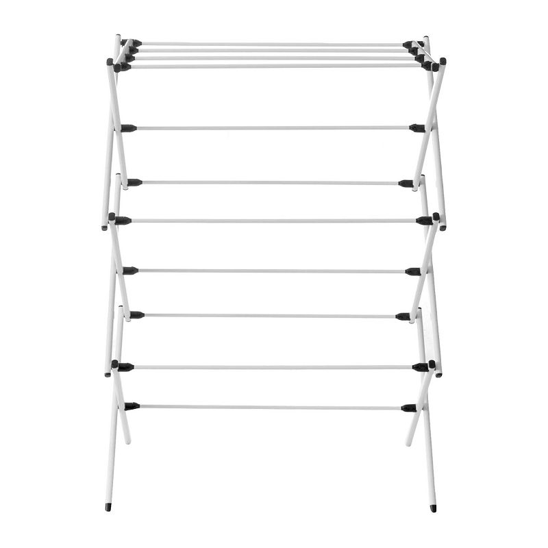 Homz Collapsible 10 Rod Metal Drying Rack and Clothes Hanging  Rack for College Dorm, Bathroom, Laundry Room, Apartment, and Studio, Silver