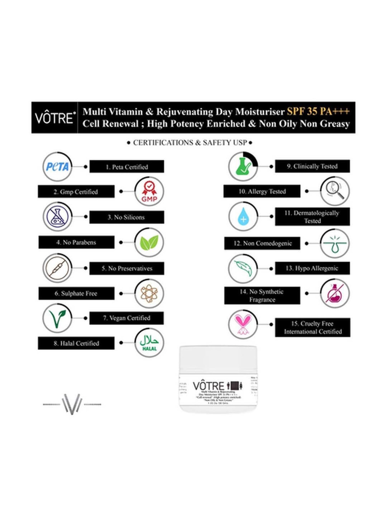 Votre Multi Vitamin & Rejuvenating Day Gel SPF 35 PA++ Cell Renewal Mini - 30 gm