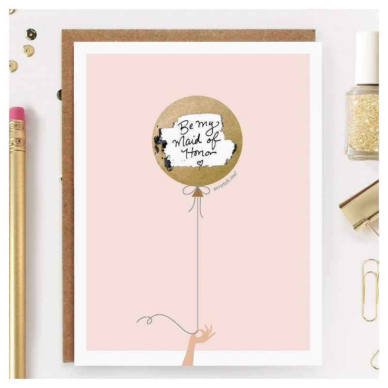 6ct " Your Writing Here" Balloon Scratch-off Greeting Cards