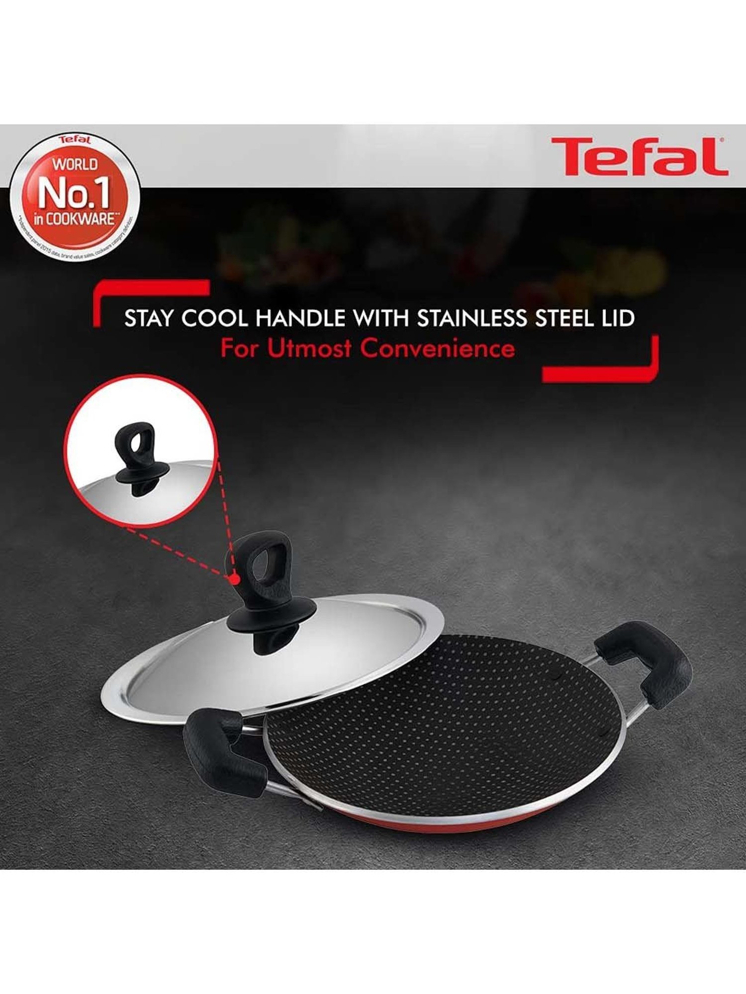 Tefal Simply Chef AP-101 Red Aluminium 20 cm Appachetty Pan (1 L)