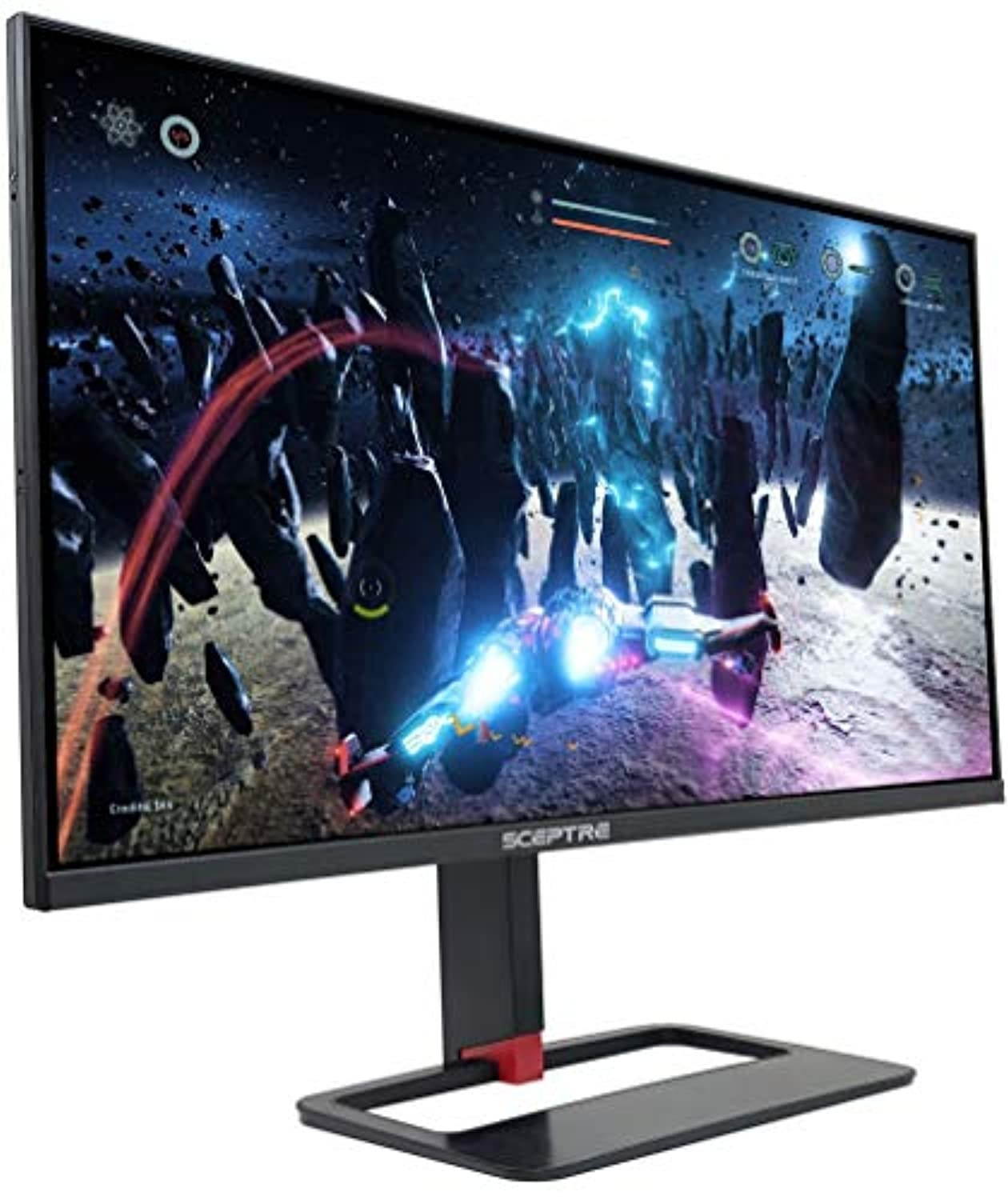 Sceptre 27 inch QHD IPS LED Monitor 2560x1440 HDR400 HDMI DisplayPort up to 144Hz 1ms Height Adjustable, Build-in Speakers, Gunmetal Black 2021 (E275B-QPN168) (E275B-QPN168)