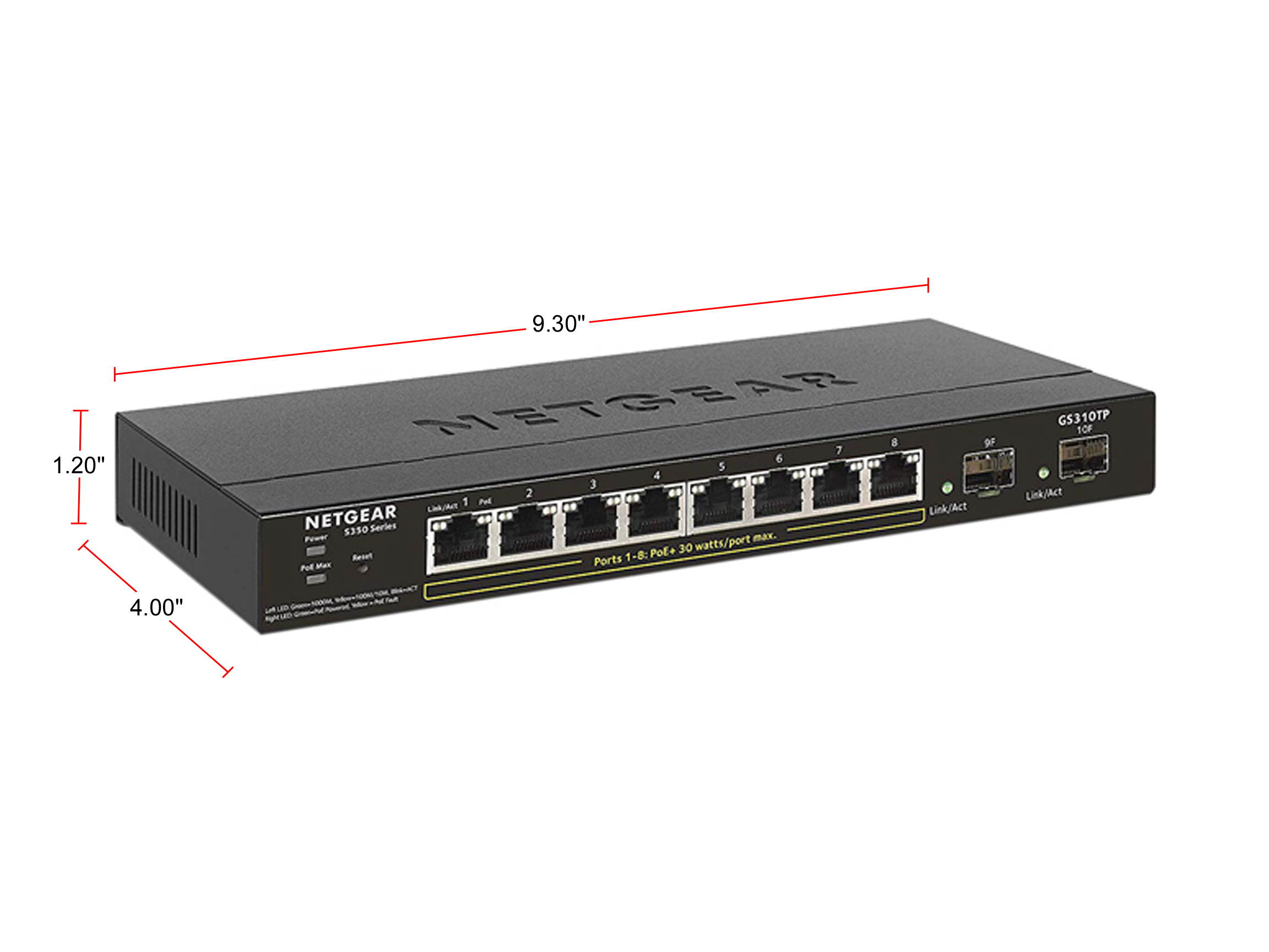 NETGEAR 28-Port PoE Gigabit/10G Stackable Smart Switch (GS728TXP) - Managed with 24 x PoE+ @ 195W, 2 x 10G Copper and 2 x 10G SFP+, Desktop/Rackmount, and ProSAFE Lifetime Protection
