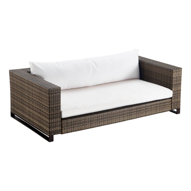 Oceanside 61" All-Weather Wicker Loveseat - Gray - Finch