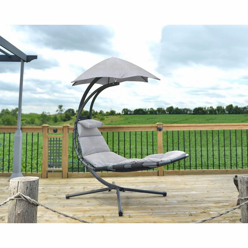 Ostrich Chaise Lounge Folding Sunbathing Poolside & Beach Chair, Pink & Blue