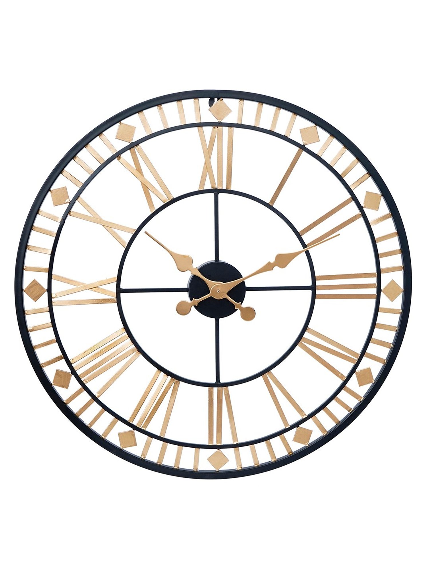 CHRONIKLE Round Black & Gold Iron Wall Clock