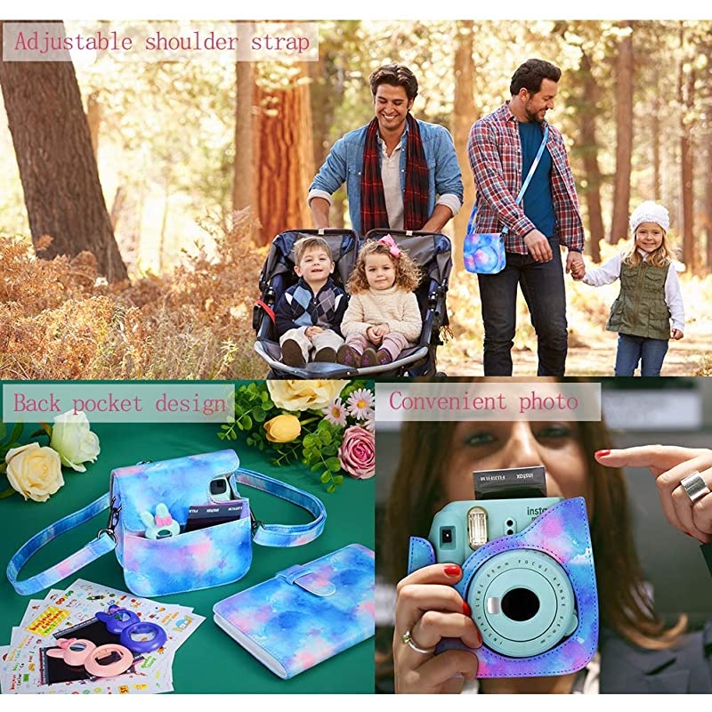 Instax Mini 9 Camera Accessories Bundles Compatible with Fujifilm Instax Mini 9 Mini 8 Mini 8+ Camera with Mini 9 Case,108 Photos Mini Photo Album,etc. (Fantasy Paint,14 Items)