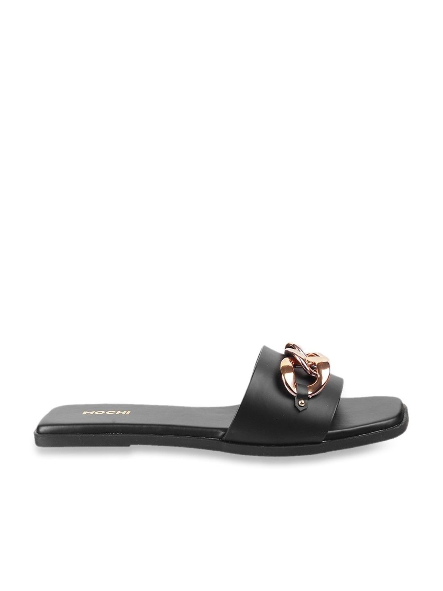 Mochi Women's Black Casual Sandals
