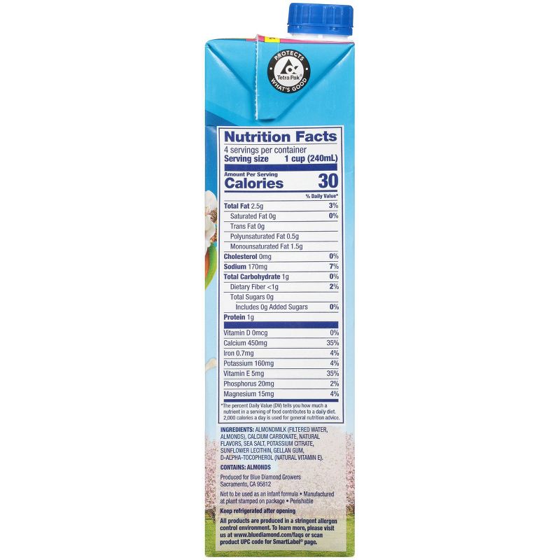 Blue Diamond Almond Breeze Unsweetened Vanilla Almond Milk - 32 fl oz