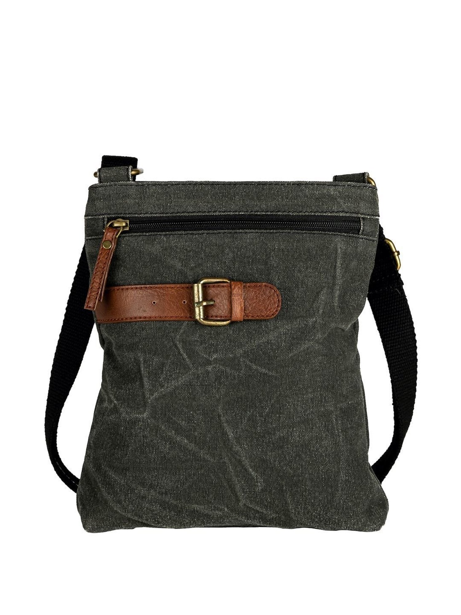 Mona B Grey Solid Medium Cross Body Bag
