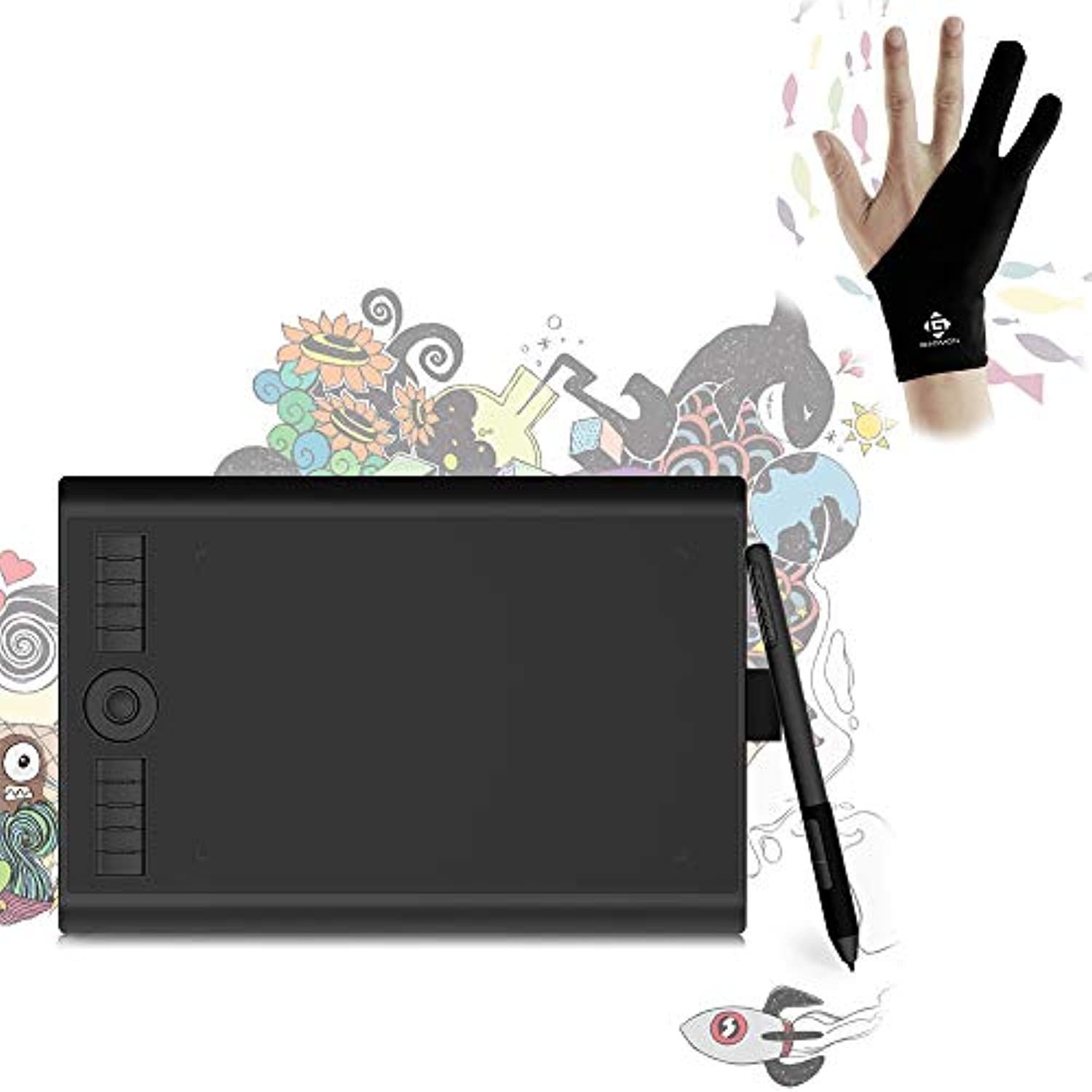 GAOMON M10K PRO Drawing Tablet  and  GAOMON Two-Finger Glove