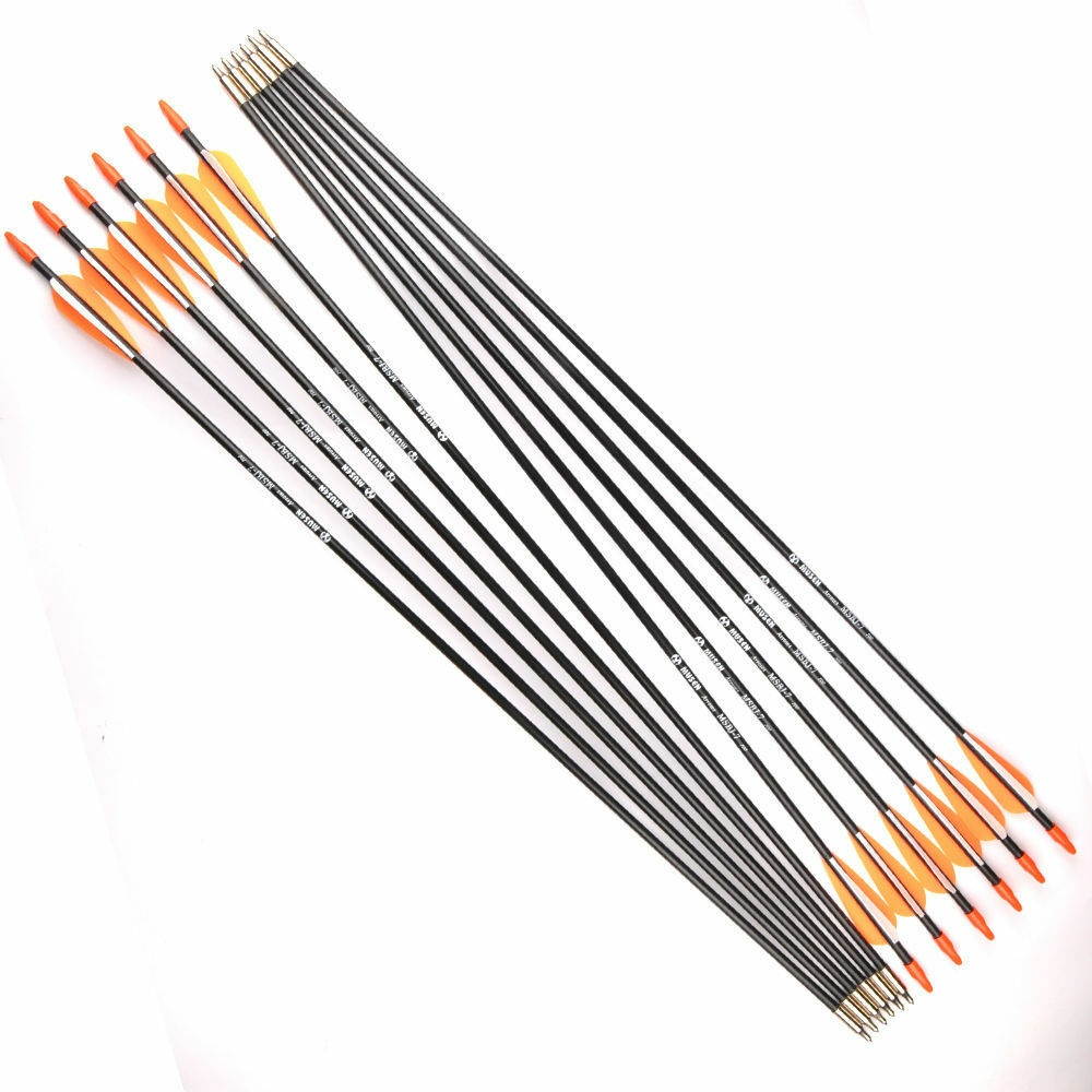 36Pcs 31.5" Archery Arrow Fiberglass Arrow Nock Fletched Target Practice Hunting