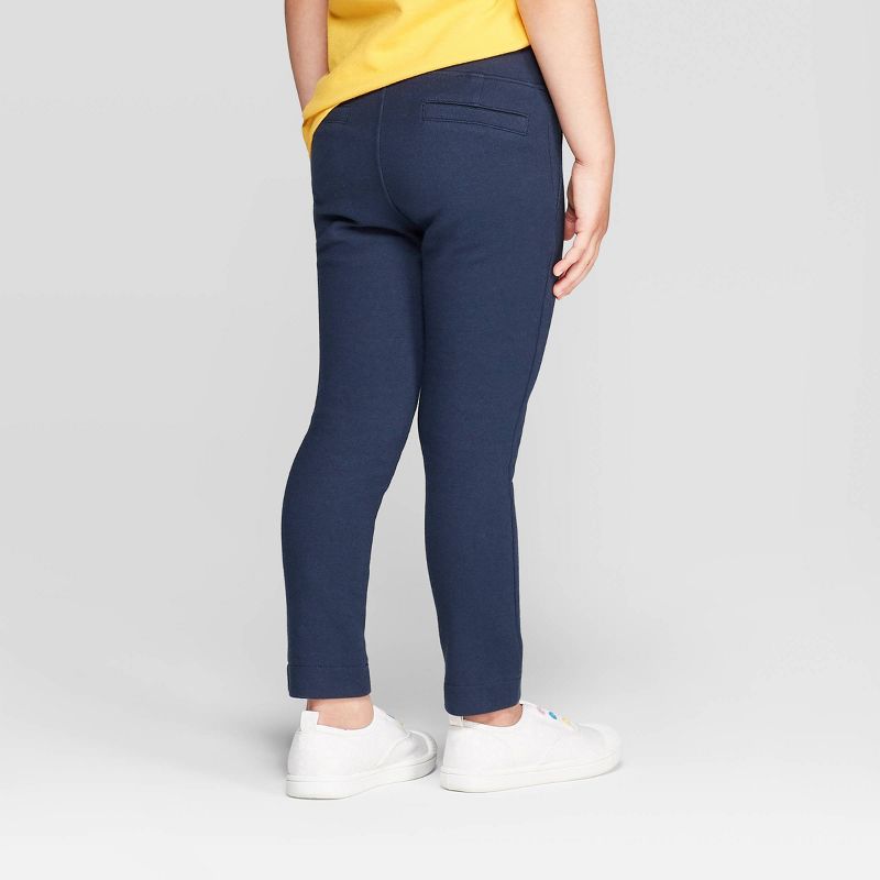 Toddler Girls' Stretchy Ponte Uniform Jeggings - Cat & Jack™ Navy 2T