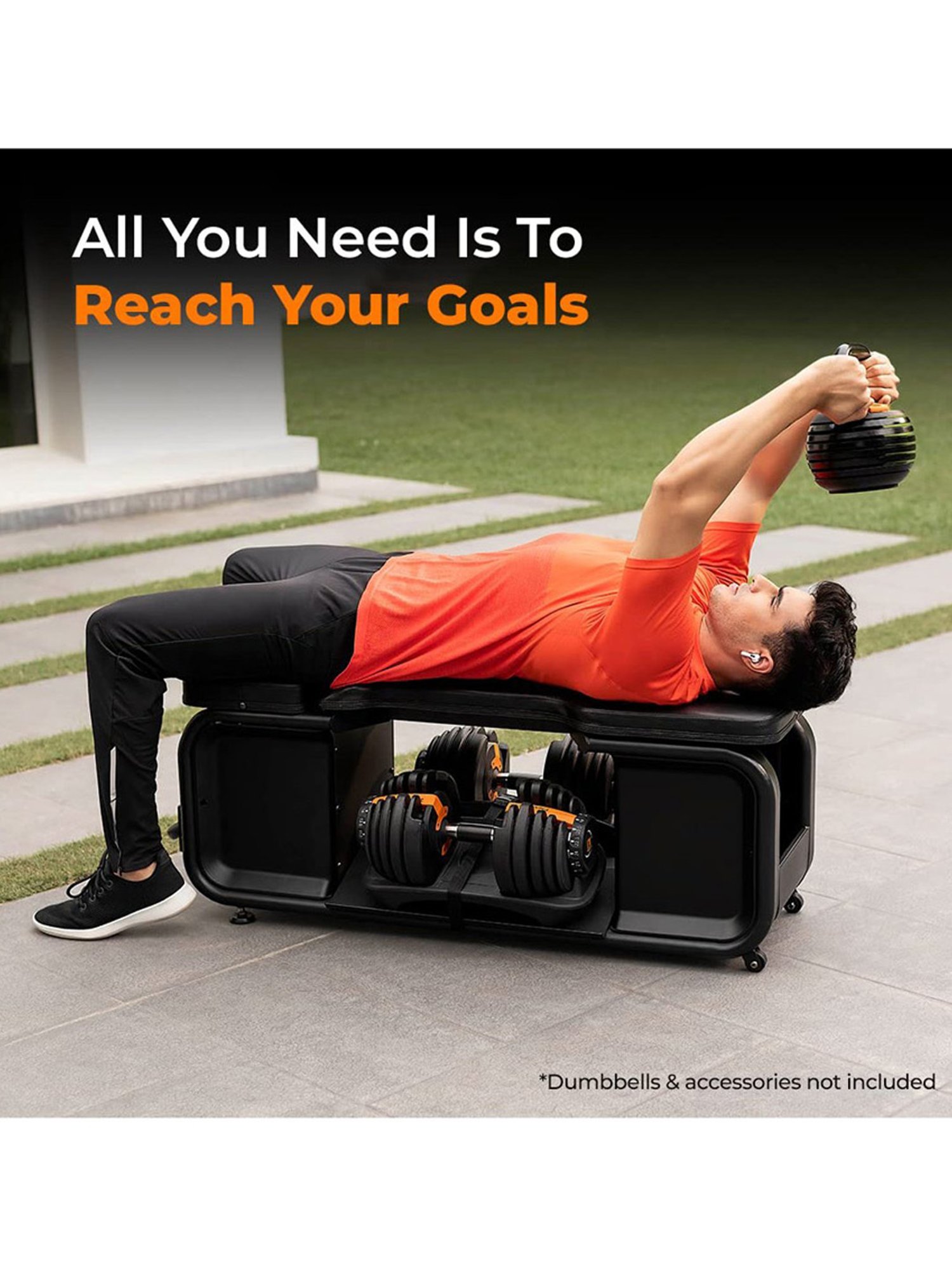 Flexnest Incline and Flat Flexbench Pro 180kgs Weighing Capacity Fitness Bench