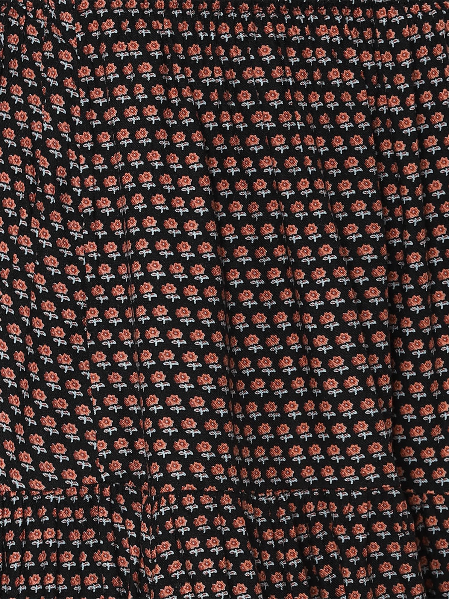 American Eagle Outfitters Black Printed Below Knee Skirt