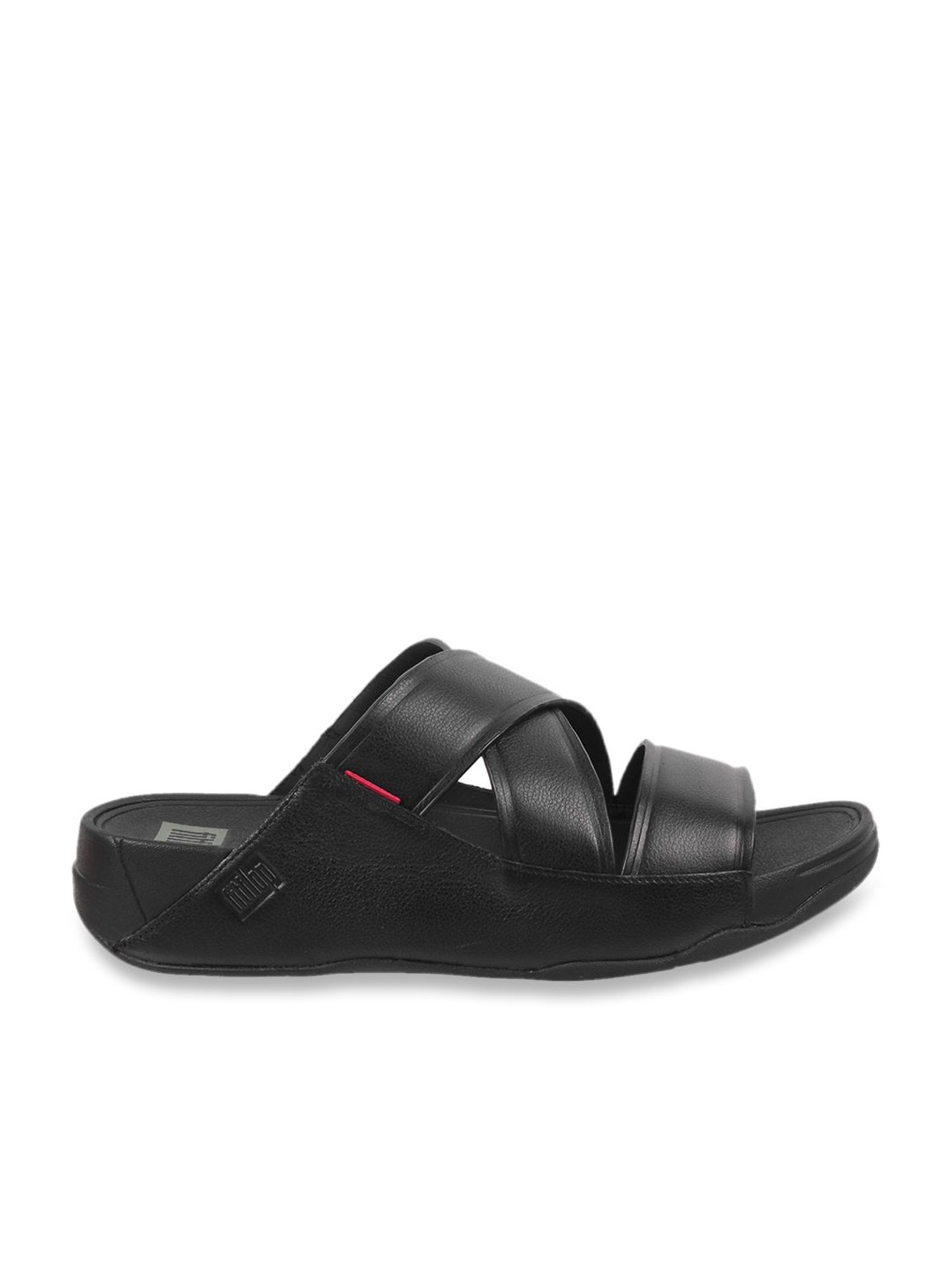 FitFlop Men's Black Cross Strap Sandals