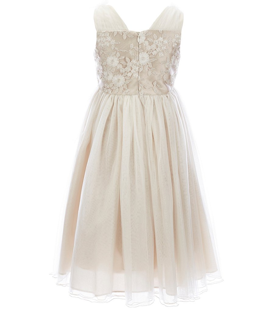 Bonnie Jean Big Girls 7-16 Embroidered/Sheer-Mesh Ballerina Dress