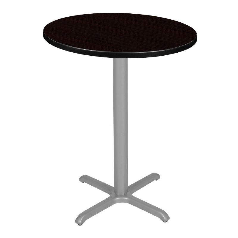 30" Via Cafe High Round X - Base Bar Height Table Espresso/Gray - Regency