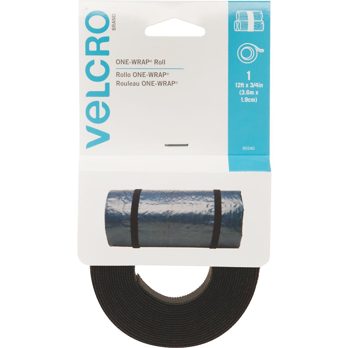 VELCRO USA Inc VEK90340 Get A Grip Velcro - 0.75" x 12.00 ft. - Black