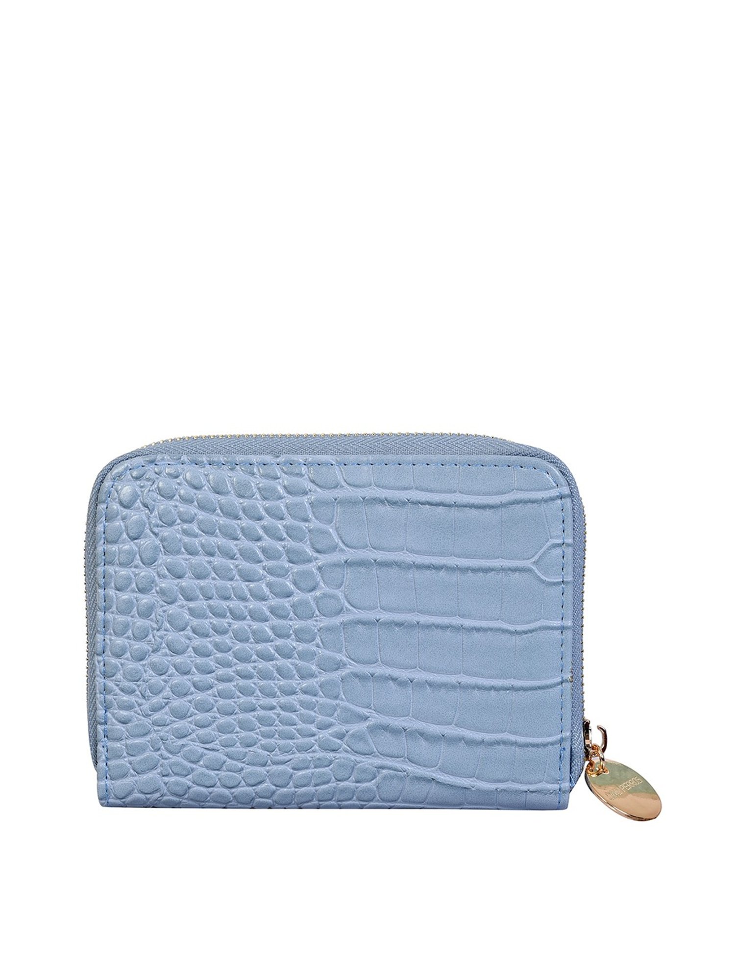 Lino Perros Core Blue Textured  Zip Around Wallet for Women