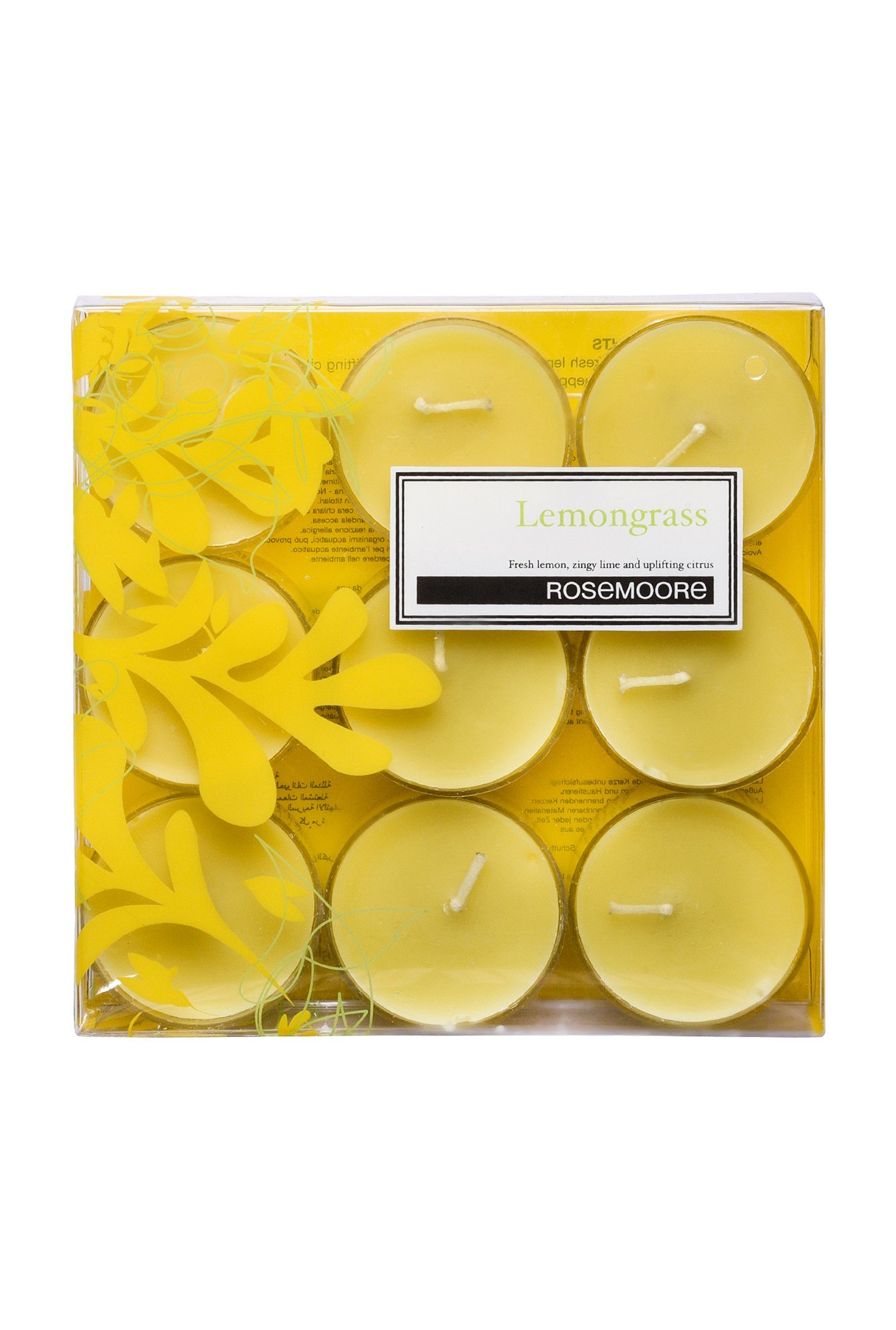 Rosemoore Lemongrass Yellow Wax Tea Light Candle