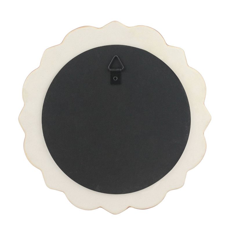 9" Round Floral Ceramic Wall Hanging Mirror Pink - Stonebriar Collection