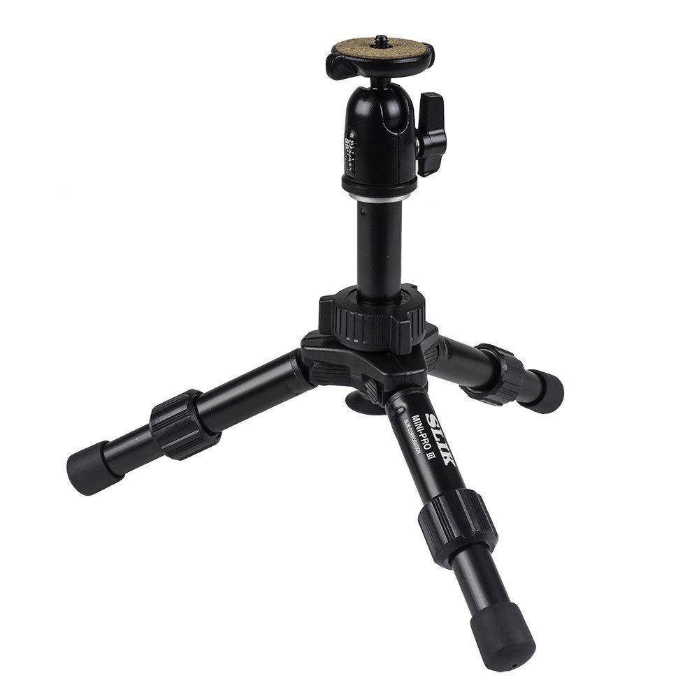 SLIK Mini Pro III Table Top Tripod, 2-Section, Max 10" Black (611-351)