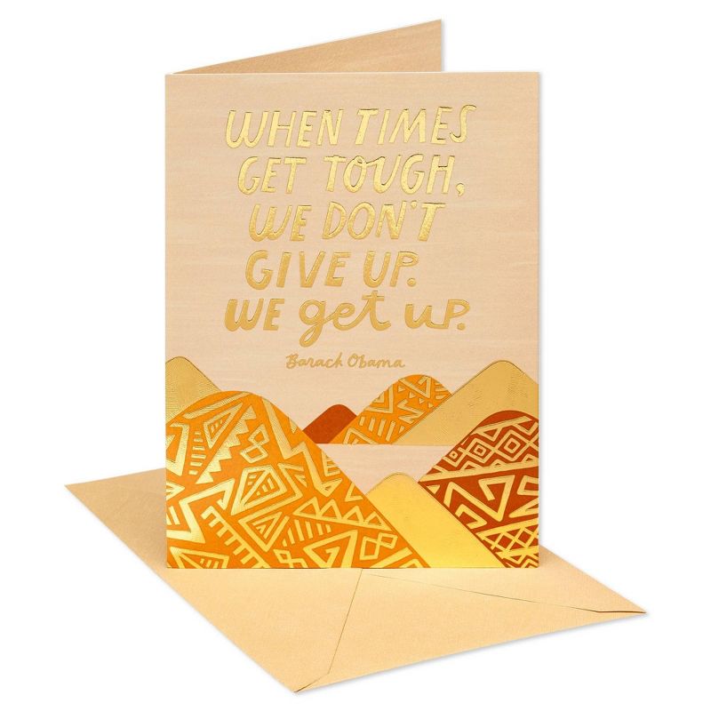 "Don't Give Up" Thinking of You Landscape With Patterns Greeting Card