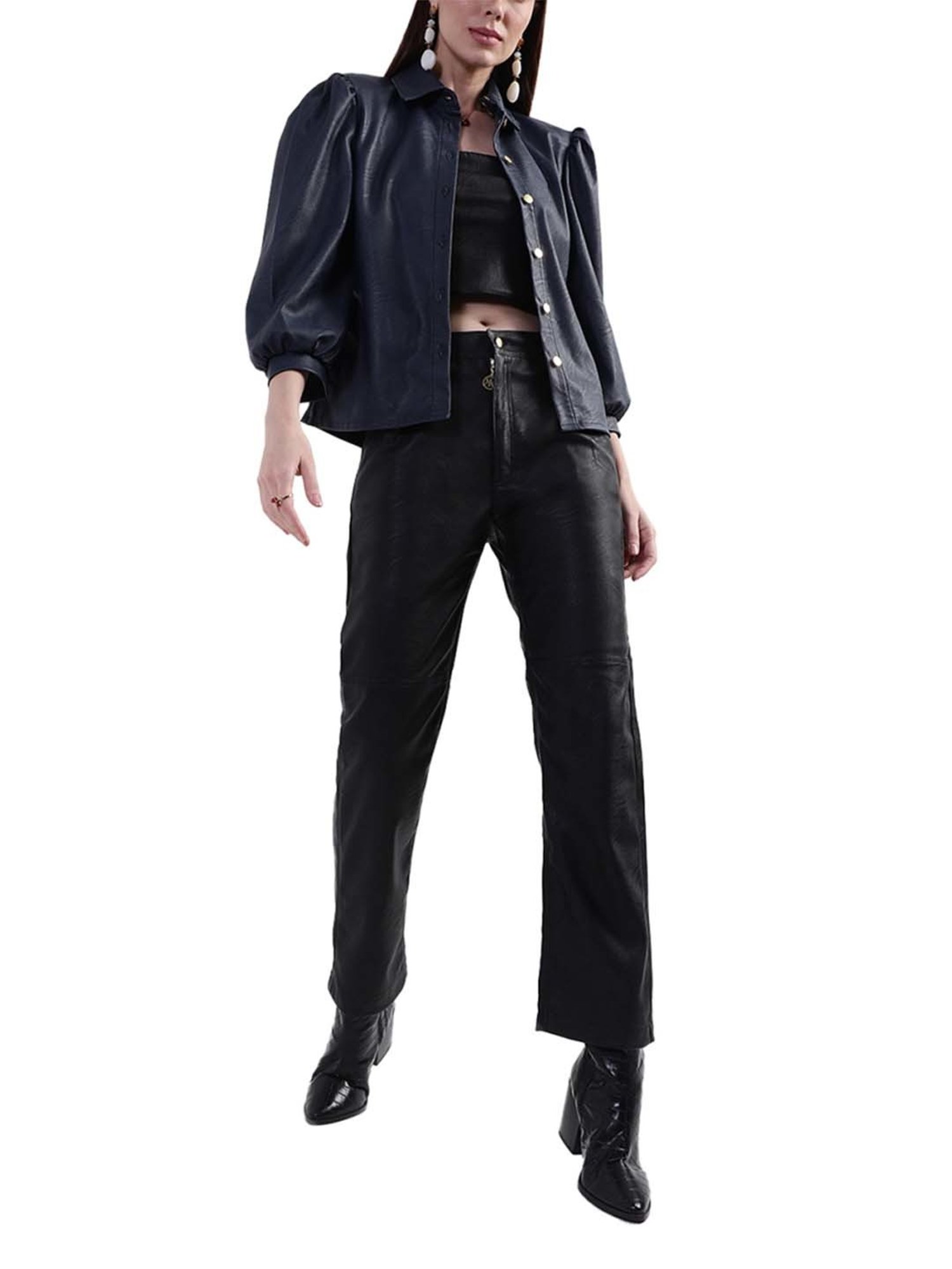 KENDALL + KYLIE Navy Regular Fit Shirt