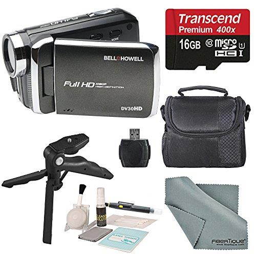 Bell & Howell Black DV30HD 1080p HD Video Camera Camcorder + Basic Accessory Bundle + Professional Cleaning Kit