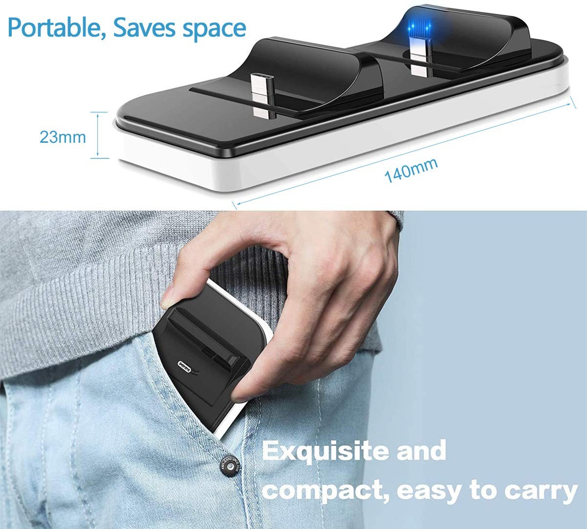 Balight Dual Controller Charging Dock Station Charger For PS5 Gamepad Charger Stand For Playstation 5 PS5 Game Pad Accessories